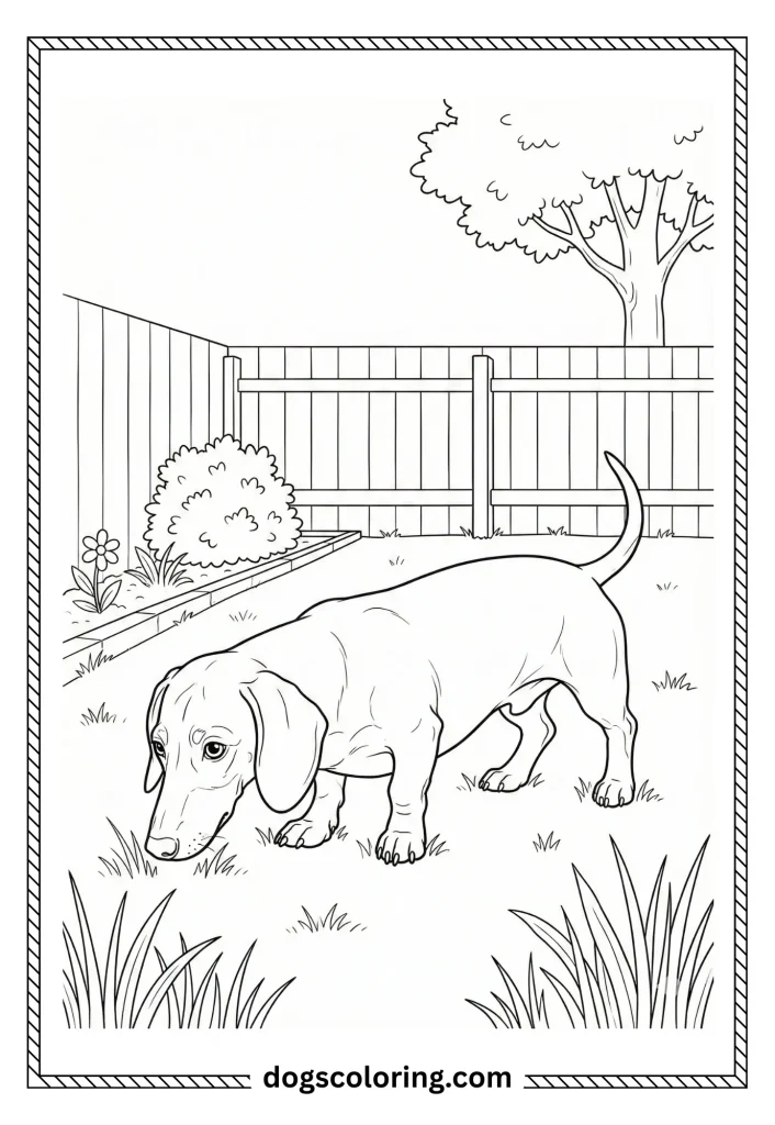 Weiner Dog Coloring Pages Free, Printable PDF for Kids