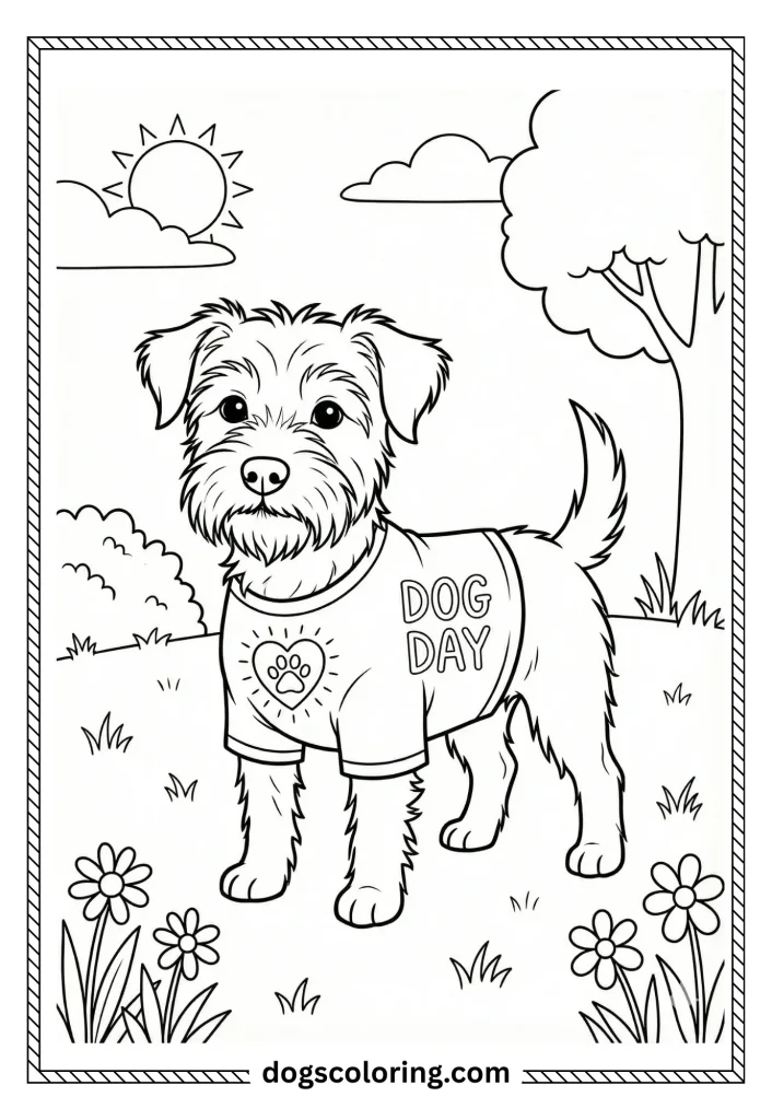 Free Printable Dog Day Coloring Pages PDF 3 2 3