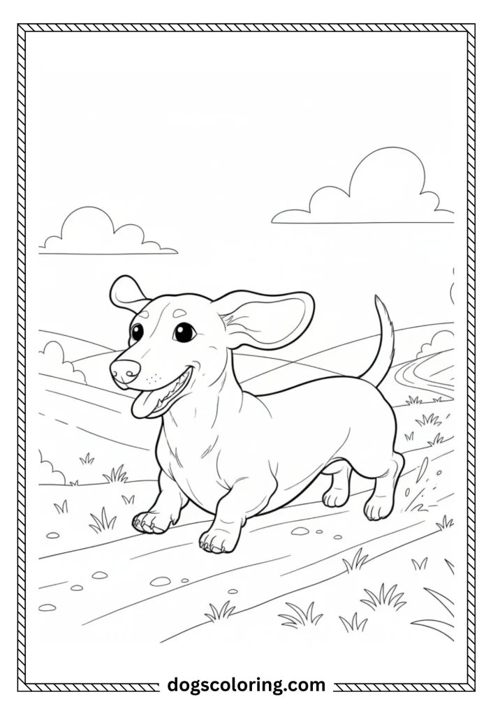 Weiner Dog Coloring Pages Free, Printable PDF for Kids